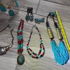 Faux Turquoise jewelry lot - unknown brands